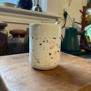 W&P porter insulated mug, cream terrazzo